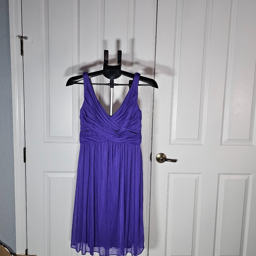 David's Bridal Women's Purple Sleeveless Cowl Back Short Dress Size 6